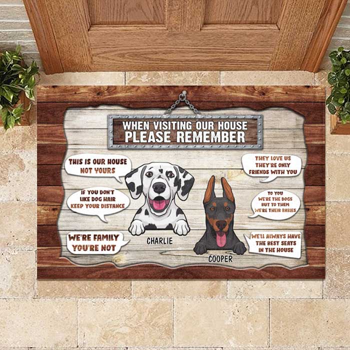 Custom Name Funny Dog House Rules Gifts for Dog Lovers - Personalized Doormat
