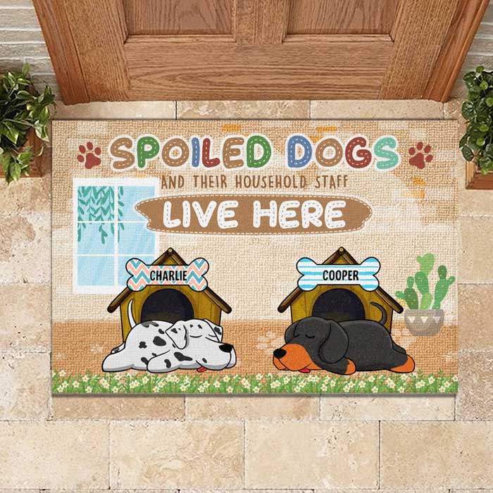 Custom Name Spoiled Dog Gifts for Dog Lovers - Personalized Doormat