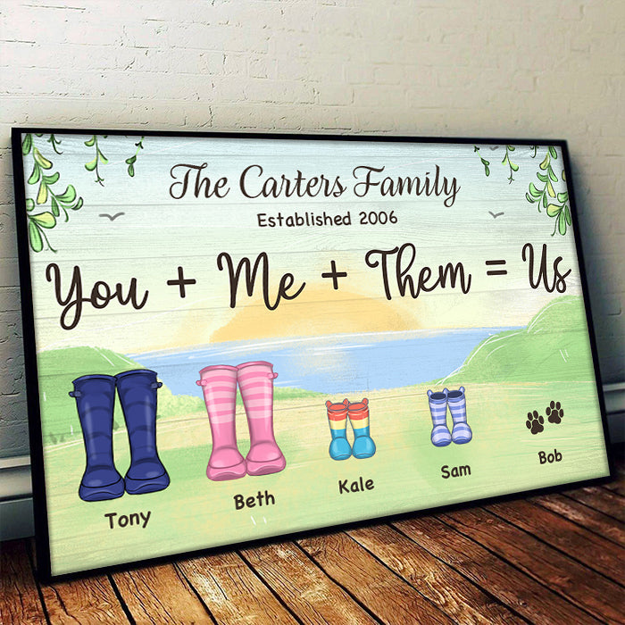 Custom Family Name Boot Design Gifts for Families - Personalized Poster