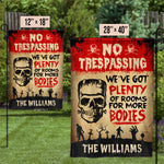Custom Name Halloween Zombie Graveyard Decor - Personalized Flag