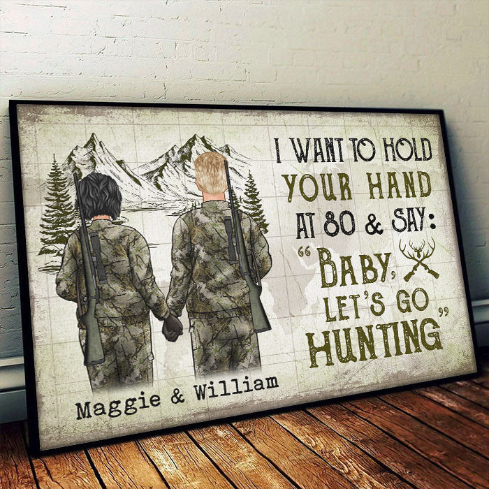 Custom Name Hunting Couple Gifts - Personalized Poster
