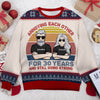 Annoying Each Other For So Many Years - Gift For Couples, Personalized Custom Unisex Ugly Christmas Sweatshirt, Wool Sweatshirt, All-Over-Print Sweatshirt