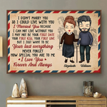 Custom Name Wedding Anniversary Gifts for Couples - Personalized Poster