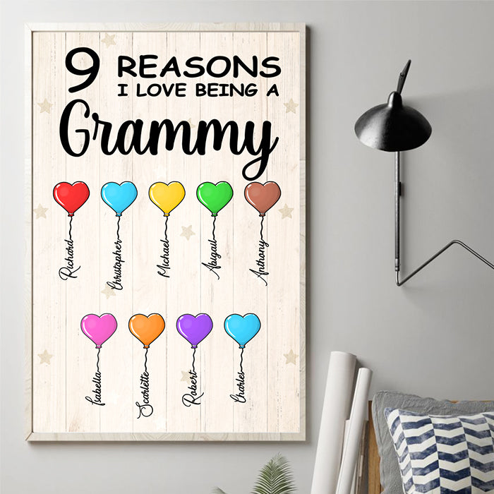 Reasons I Love Being A Grandma - Personalized Vertical Poster