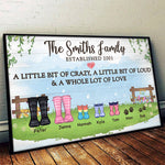 Custom Family Name Rain Boot Family Decor - Personalized Poster