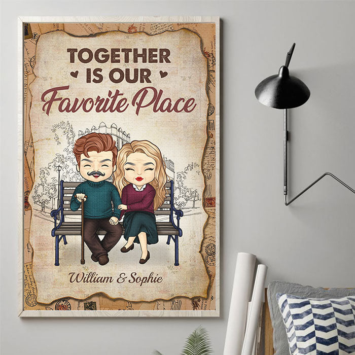 Custom Name Together Is Our Favorite Place Couple Gifts - Personalized Poster