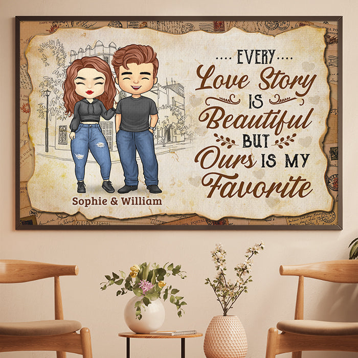 Custom Name Our Love Story Gifts for Couples - Personalized Poster
