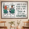 I Love To Hold Your Hand And Go Camping With You At 80 - Gift For Camping Couples, Personalized Horizontal Poster