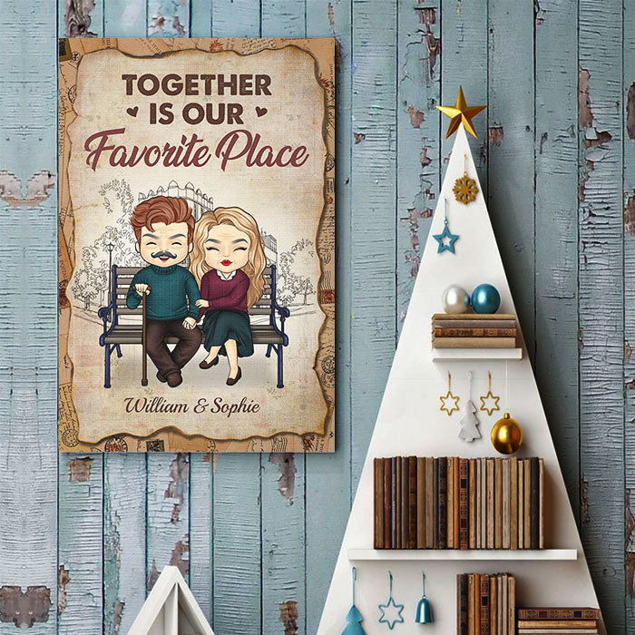 Custom Name Together Is Our Favorite Place Couple Gifts - Personalized Poster
