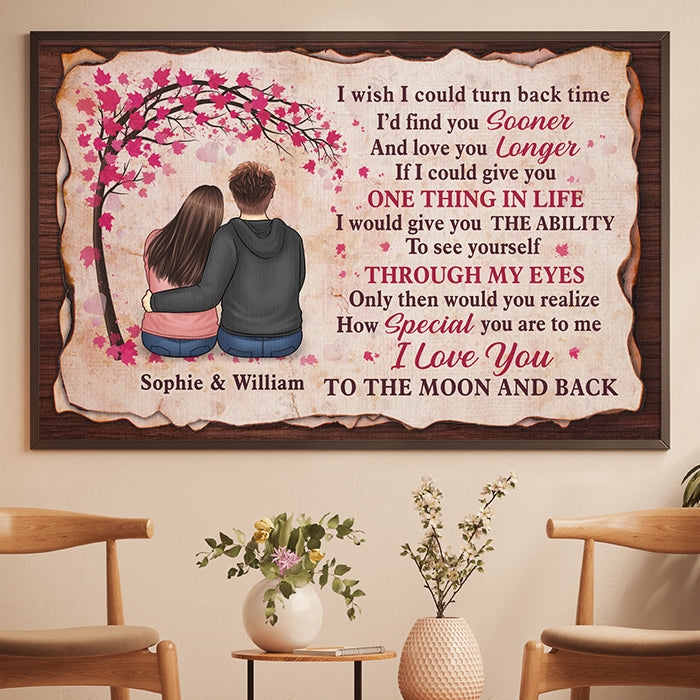 You Are So Special To Me, I Love You To The Moon And Back - Gift For Couples, Personalized Horizontal Poster