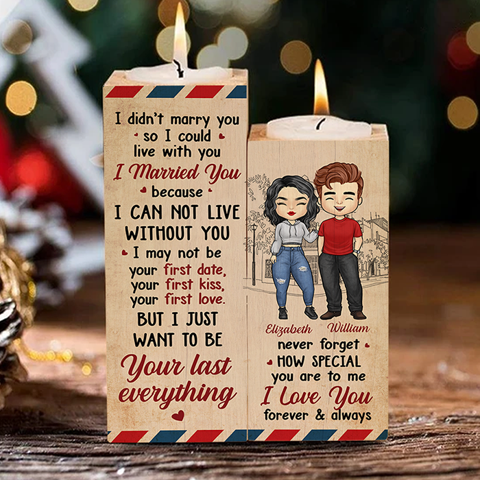 Custom Name Romantic Marriage Gifts for Couples - Personalized Color Candle Holder