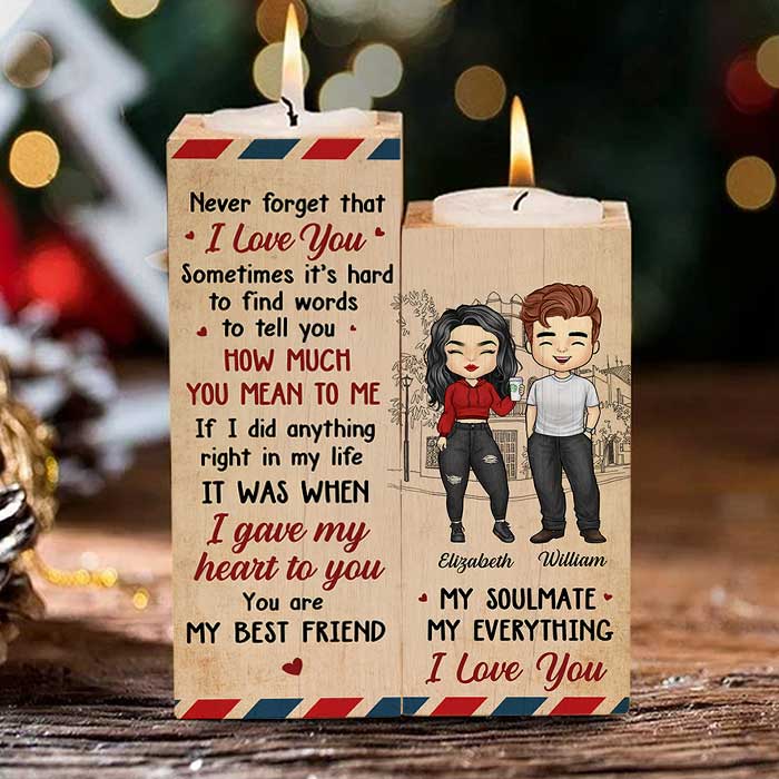 I Did A Right Thing In My Life That I Gave My Heart To You - Gift For Couples, Personalized Candle Holder