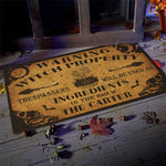 Witchy Halloween Trespasser Warning Doormat - Spooky Entryway Decor