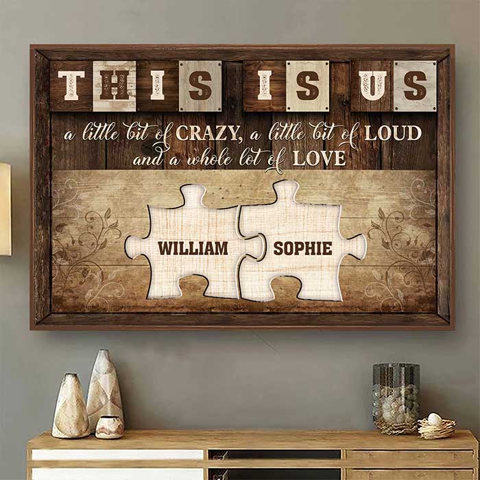 Love Holds Us Together - Gift For Couples, Personalized Horizontal Poster