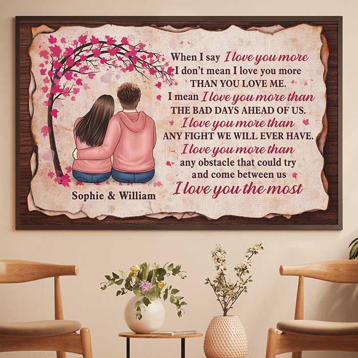 Custom Name I Love You More Couple Gifts - Personalized Poster