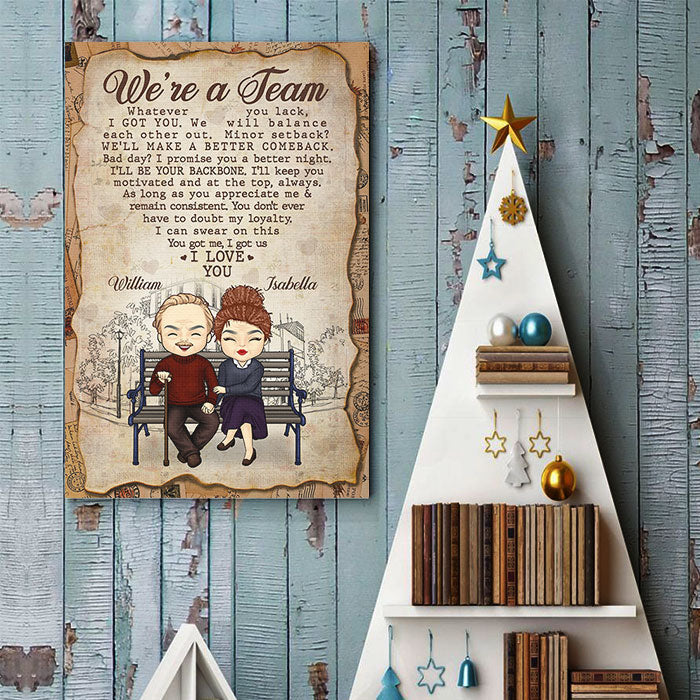 Custom Name We're a Team Love Gifts for Couples - Personalized Poster