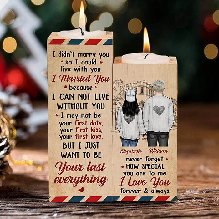 Custom Name Romantic Gifts for Couples - Personalized Color Candle Holder