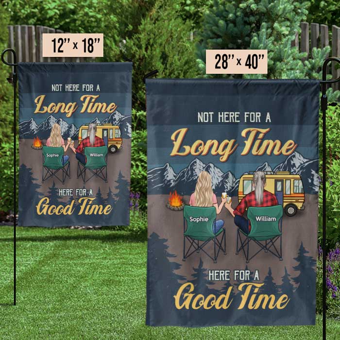 Custom Name Camping Couple Gifts - Personalized Flag