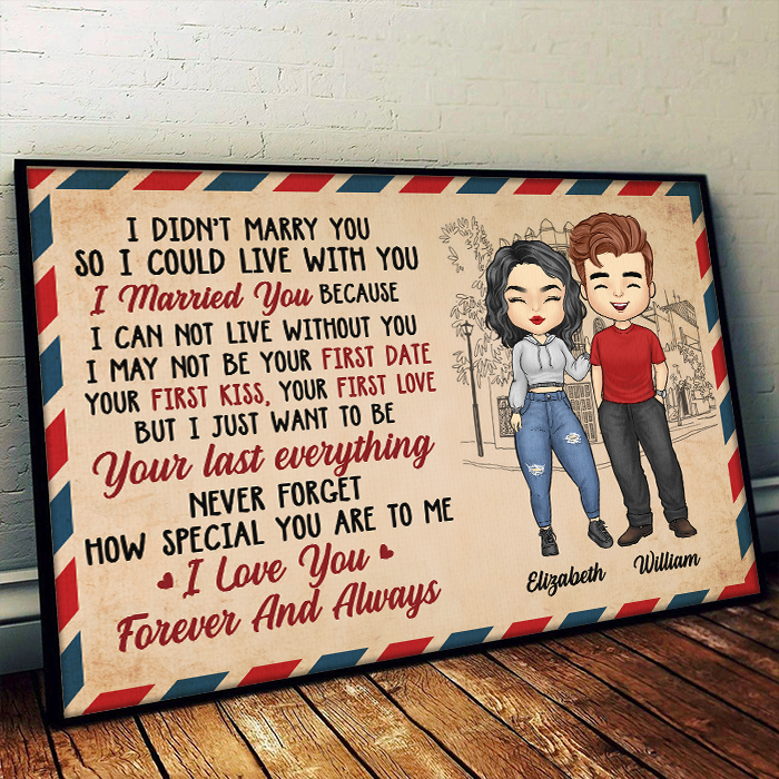Custom Name Wedding Anniversary Gifts for Couples - Personalized Poster