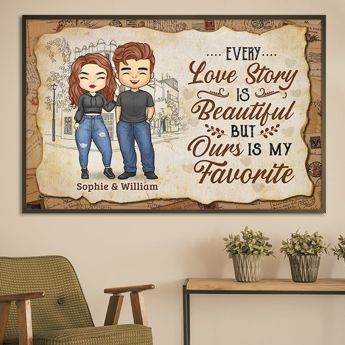 Custom Name Our Love Story Gifts for Couples - Personalized Poster