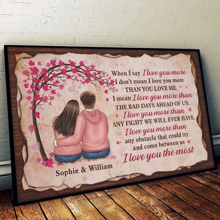 Custom Name I Love You More Couple Gifts - Personalized Poster