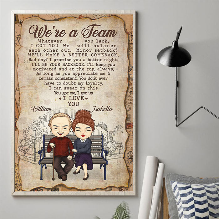 Custom Name We're a Team Love Gifts for Couples - Personalized Poster