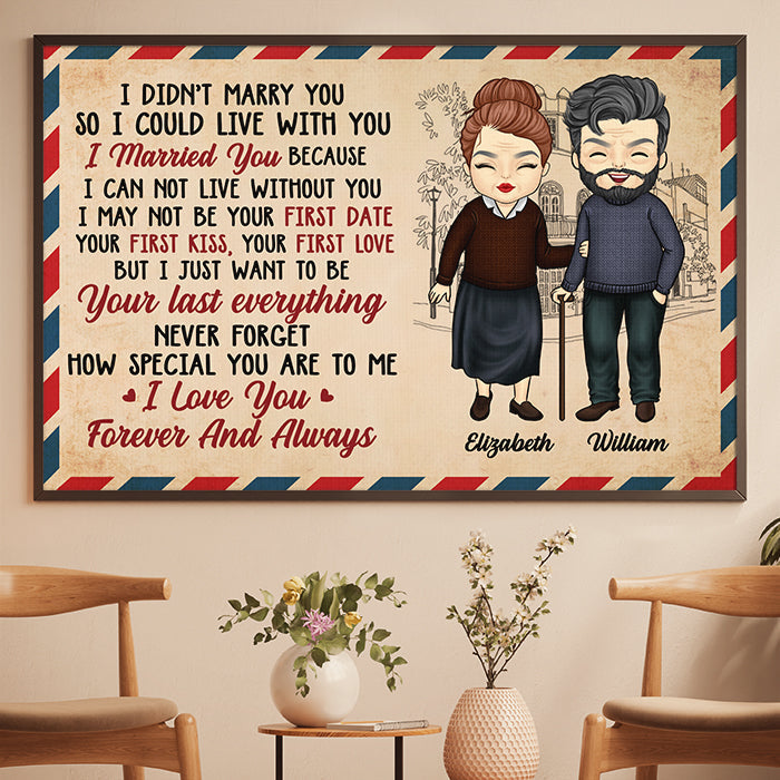 Custom Name Wedding Anniversary Gifts for Couples - Personalized Poster