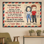 Custom Name Romantic Couple Love Gifts - Personalized Poster