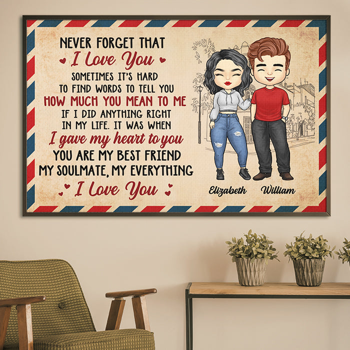Custom Name Romantic Couple Love Gifts - Personalized Poster