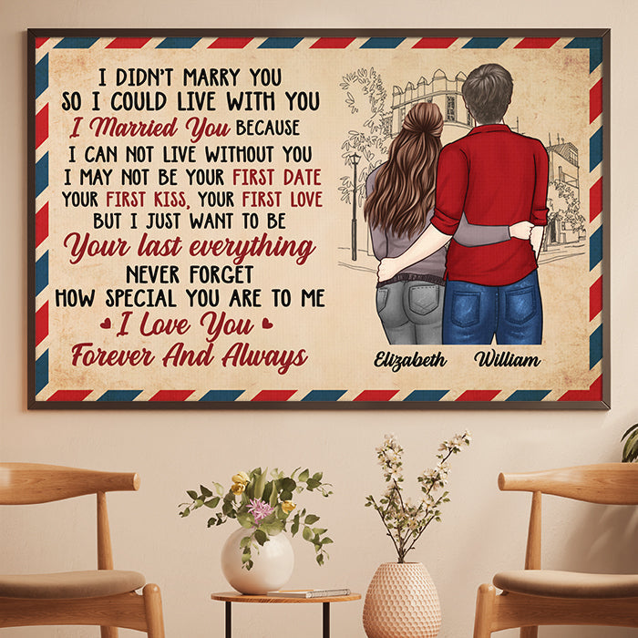 I Can Not Live Without You - I Love You, Forever And Always - Gift For Couples, Personalized Horizontal Poster