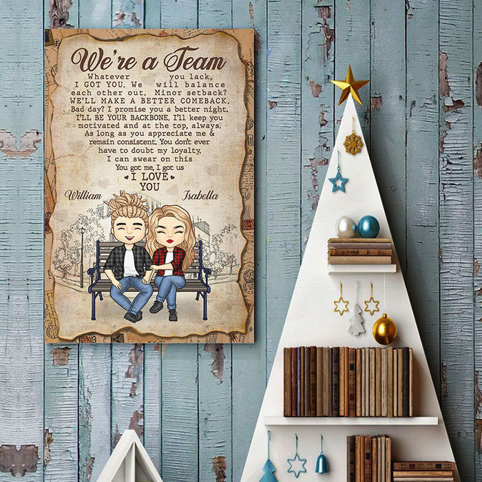 Custom Name We're a Team Love Gifts for Couples - Personalized Poster