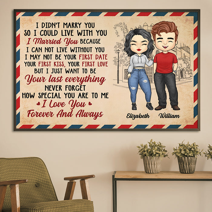 Custom Name Wedding Anniversary Gifts for Couples - Personalized Poster
