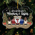 Custom Name Christmas Gifts for Brothers & Sisters - Personalized Ornament