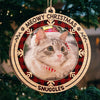 Merry Woofmas Meowy Christmas - Personalized Custom Round Shaped Wood Photo Christmas Ornament - Upload Image, Gift For Pet Lovers, Christmas Gift