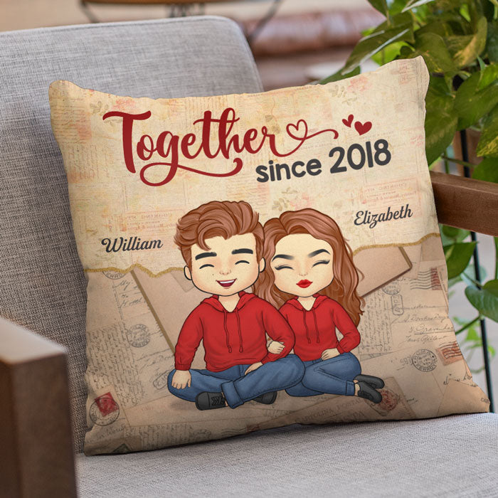 Custom Name Couple Anniversary Gifts - Personalized Pillow