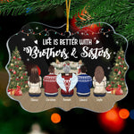 Custom Name Christmas Gifts for Brothers & Sisters - Personalized Ornament