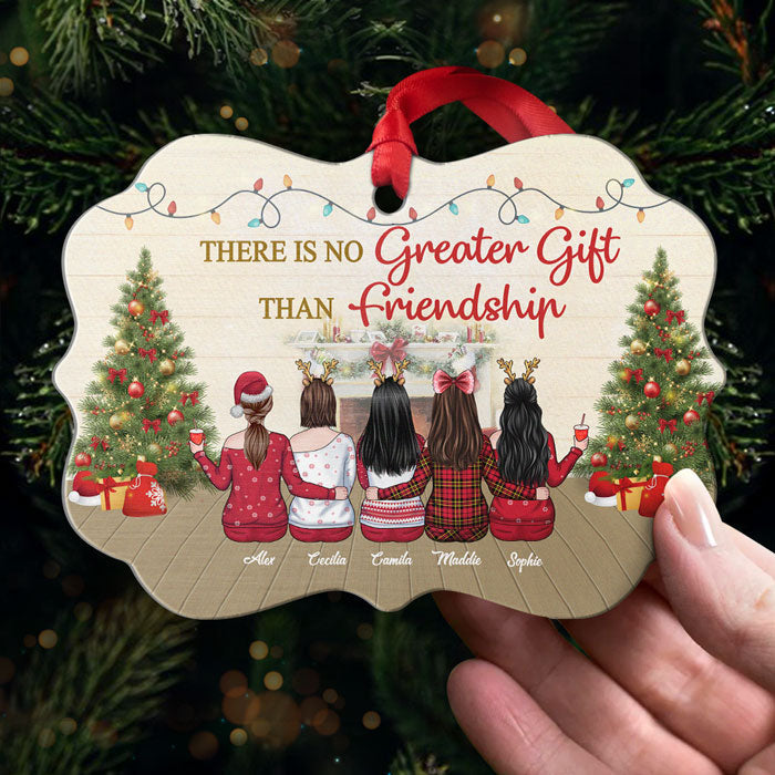 We Are More Than Friends, We‚re Like A Really Small Gang - Personalized Custom Benelux Shaped Wood/Aluminum Christmas Ornament - Gift For Bestie, Best Friend, Sister, Birthday Gift For Bestie And Friend, Christmas New Arrival Gift