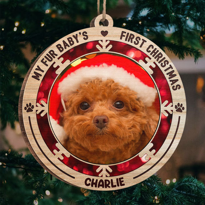 Custom Pet Photo First Christmas Gifts for Cat Lovers - Personalized Ornament