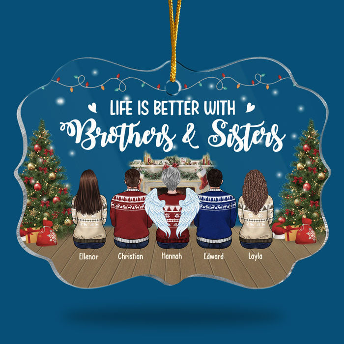 Custom Name Christmas Gifts for Brothers & Sisters - Personalized Ornament