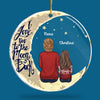 I Love You To The Moon And Back - Personalized Custom Round Shaped Acrylic Christmas Ornament - Gift For Grandma, Grandparents, Christmas Gift
