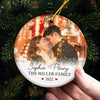 Our Love - Personalized Custom Round Shaped Ceramic Photo Christmas Ornament - Upload Image, Gift For Couple, Husband Wife, Anniversary, Engagement, Wedding, Marriage Gift, Christmas Gift