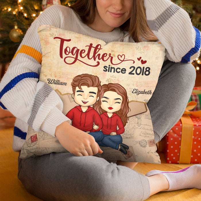 Custom Name Couple Anniversary Gifts - Personalized Pillow
