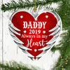 Always In My Heart - Personalized Custom Heart Shaped Wood Christmas Ornament
