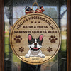 O Cão Sabe Que Estás Aqui - Sinal Da Porta Do Cão Personalizado E Engraçado, Funny Personalized Dog Door Sign Portuguese