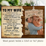 Custom Photo Romantic Wife Gifts - Personalized Wooden Frame