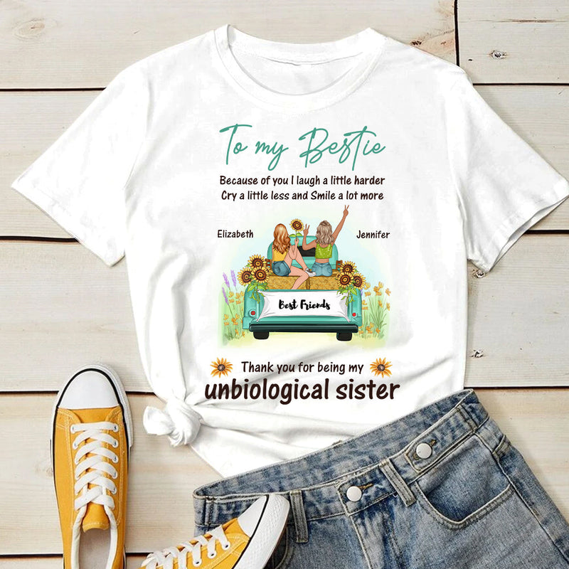 Custom Name Unbiological Sister Gifts for Women - Personalized Apparel