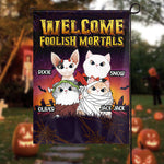 Custom Name Halloween Cat Gifts for Cat Lovers - Personalized Flag