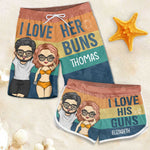Custom Name Funny Couple Beach Gifts - Personalized Couple Beach Shorts