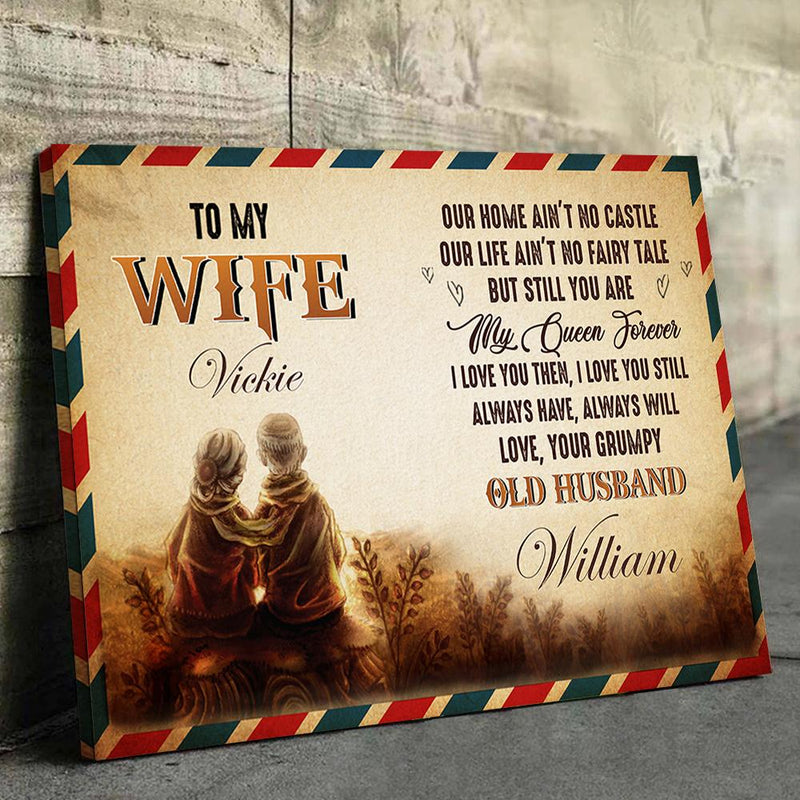 To My Wife - My Queen Forever - Personalized Canvas