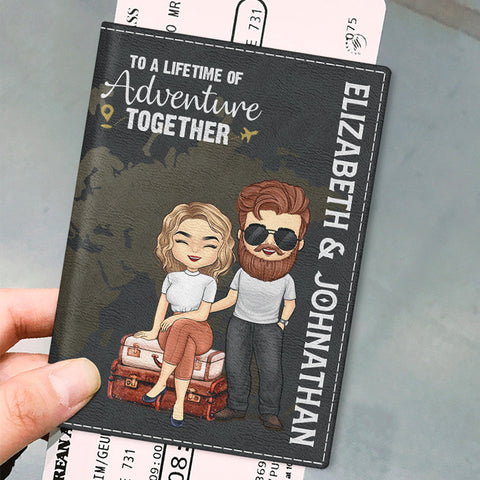 Custom Name Couple Travel Gifts - Personalized Passport Cover